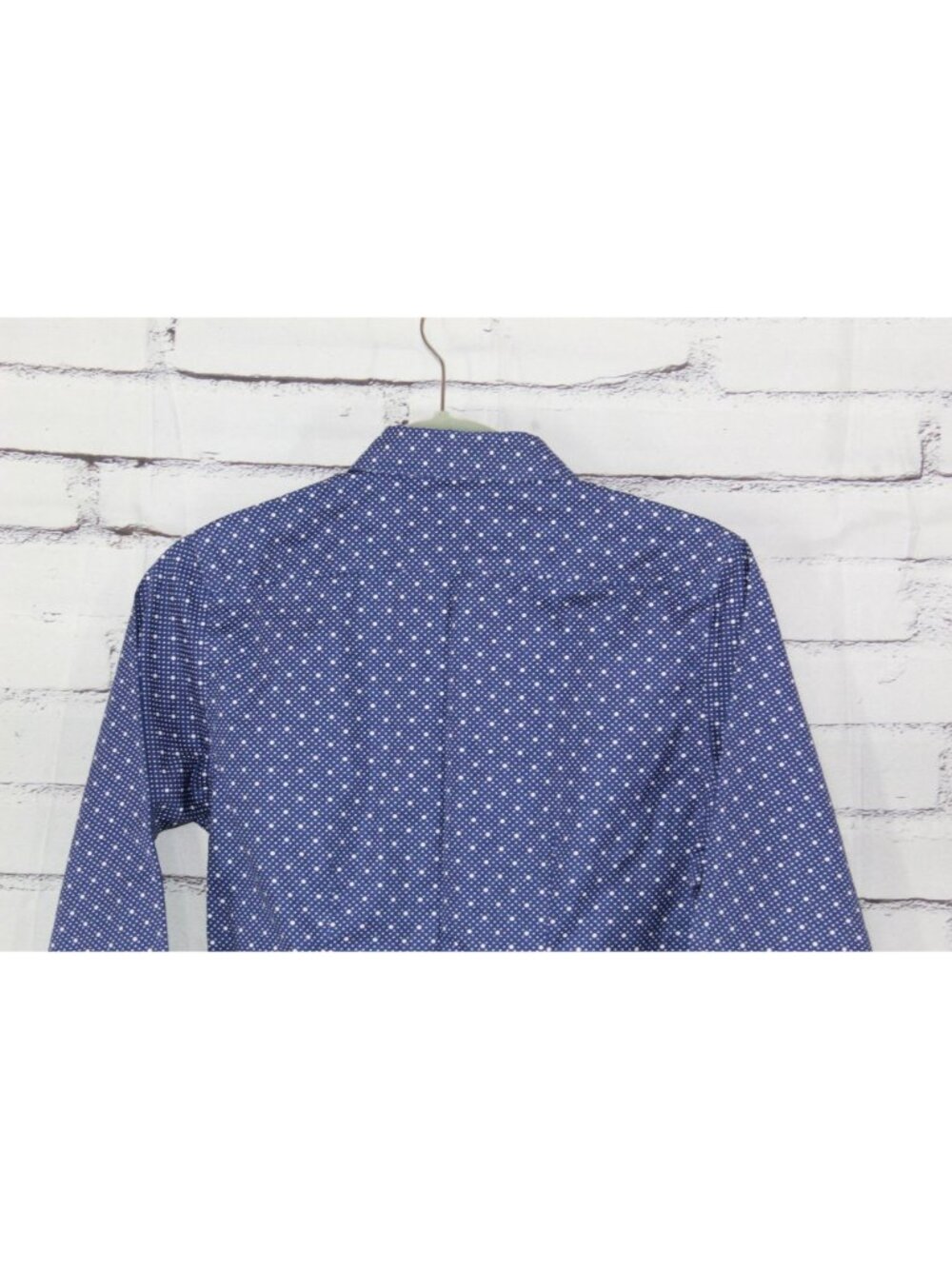 LL Bean Blue Polka Dot Button Down Shirt Wrinkle Free 100% Cotton XXS - Picture 5 of 14